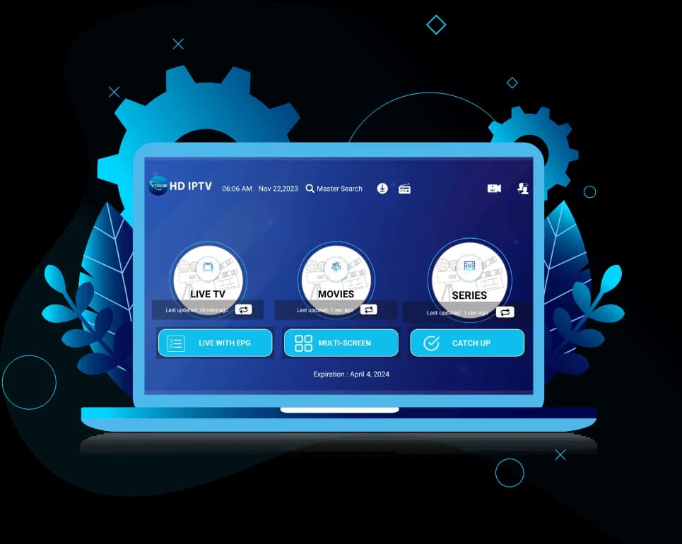 Xtreme HD IPTV streaming interface on a laptop